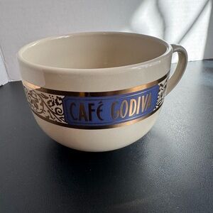 Cafe Godiva XL Collectors Cream and Blue Cafe Mug